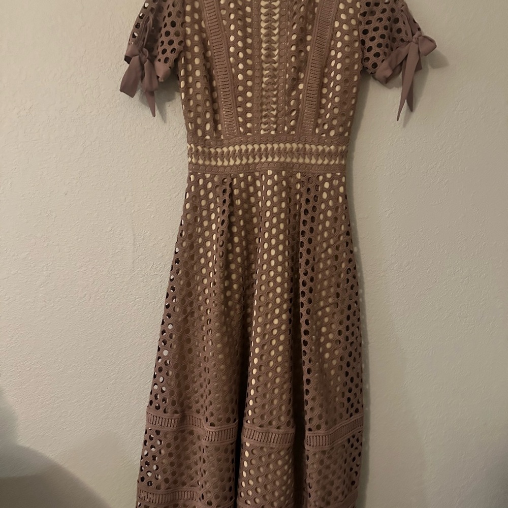 Ivy City Co  A-line Midi Dress with Flutter Sleeves